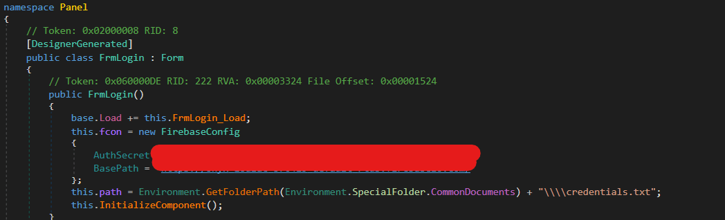 图 15. 在应用内初始化 Firebase 客户端