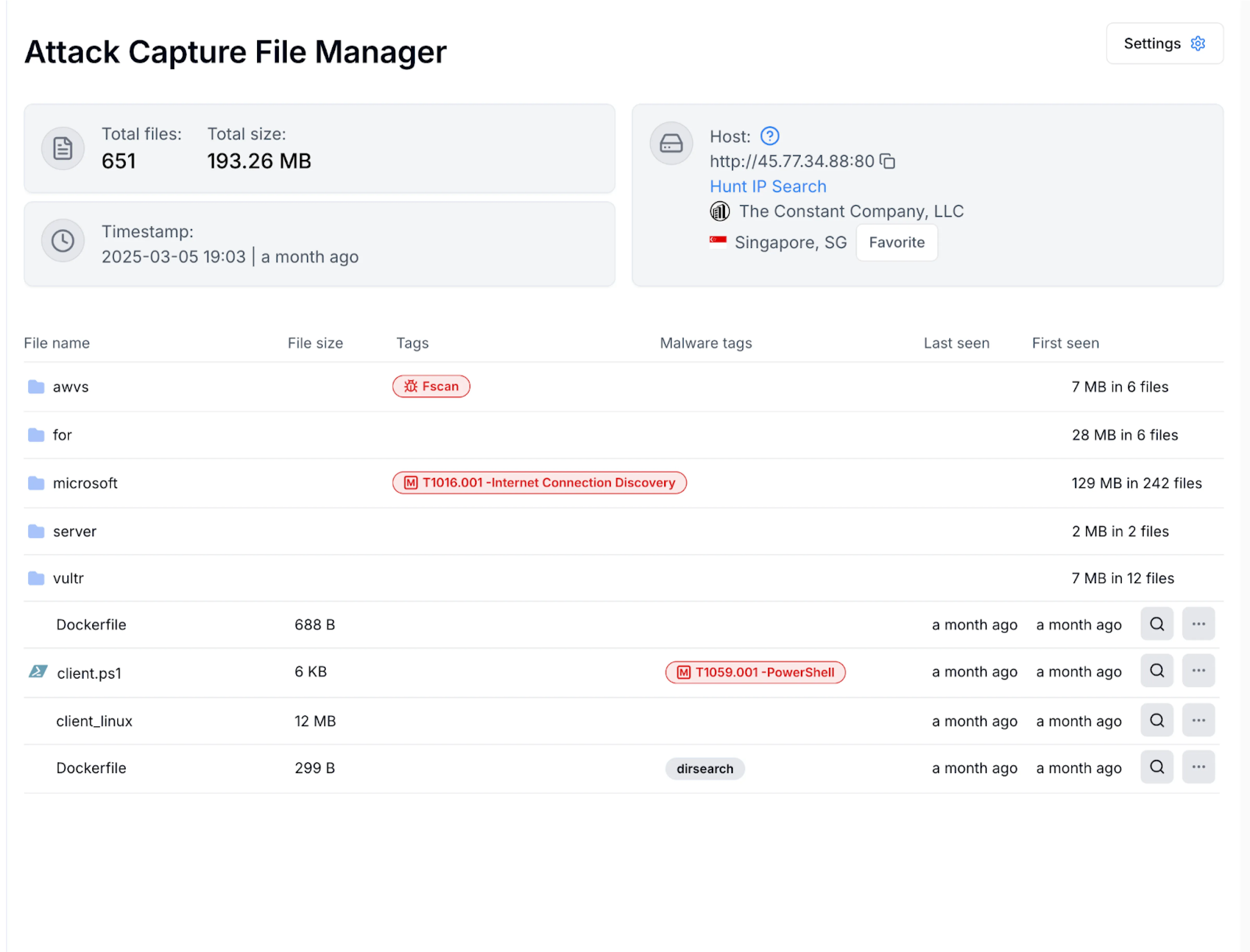 图 3：AttackCapture™ 从暴露的服务器下载的文件片段